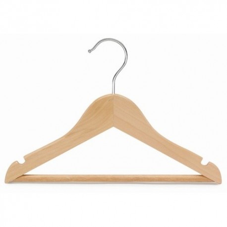 Baby's Wooden Top Hanger with Chrome Hook